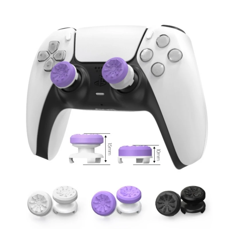 2Pcs Precise Control Gaming Thumbsticks Caps for P4 & P5 Controller Ergonomic Designing Thumb Grip Joysticks Cover