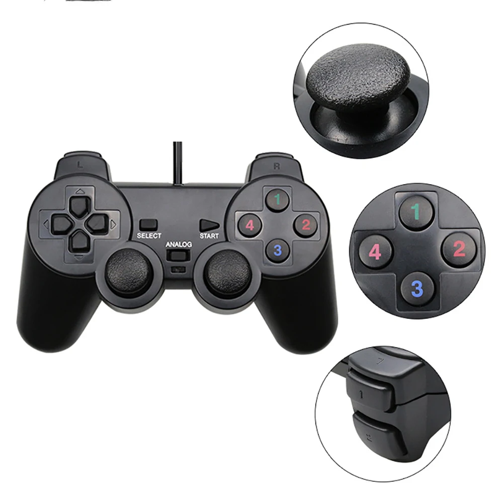 1pcs USB Wired Gamepad Joystick for WinXP PC Computer Laptop Controller for Windows 7 / 8 / 10 / XP Game Joypad Plug and Play