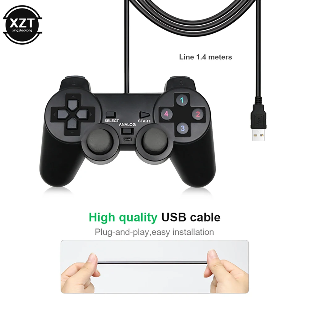 1pcs USB Wired Gamepad Joystick for WinXP PC Computer Laptop Controller for Windows 7 / 8 / 10 / XP Game Joypad Plug and Play