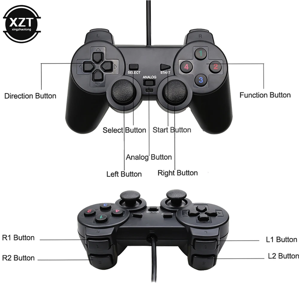1pcs USB Wired Gamepad Joystick for WinXP PC Computer Laptop Controller for Windows 7 / 8 / 10 / XP Game Joypad Plug and Play