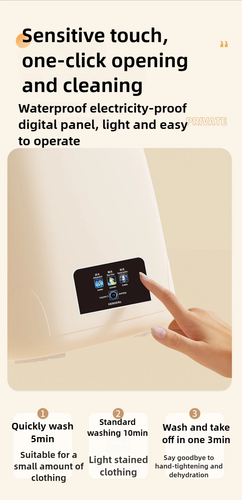 12L Portable Household Underwear Washing Machine Mini Small Intelligent Ultrasonic Washing Machine Blue Light Cleaning Dryer