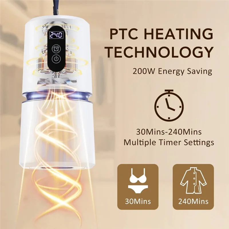 Cooking Appliances Household Baby Clothes Drying PTC Heating Machine Portable Mini Travel Heating Dryer With Power Off Protectio