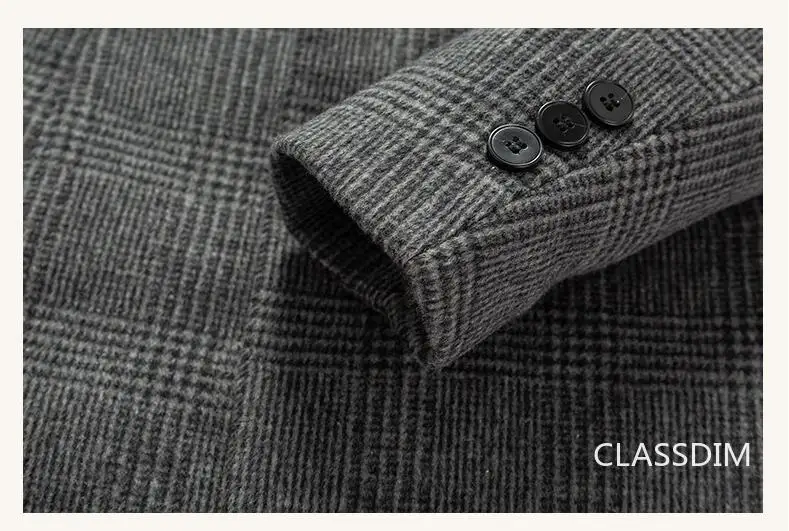 Men Cashmere Wool Blends Long Winter Jackets Trench Coats High Quality Winter Coats Male Business Casual Wool Trench Coats 4XL