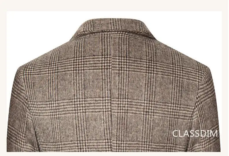 Men Cashmere Wool Blends Long Winter Jackets Trench Coats High Quality Winter Coats Male Business Casual Wool Trench Coats 4XL