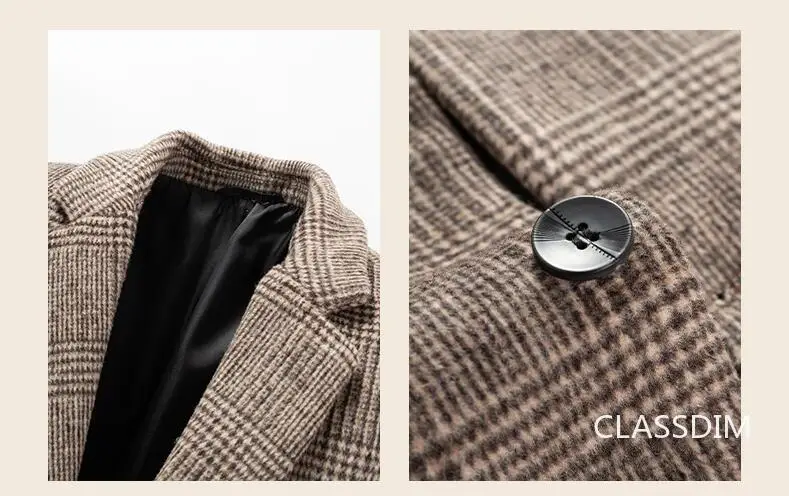 Men Cashmere Wool Blends Long Winter Jackets Trench Coats High Quality Winter Coats Male Business Casual Wool Trench Coats 4XL