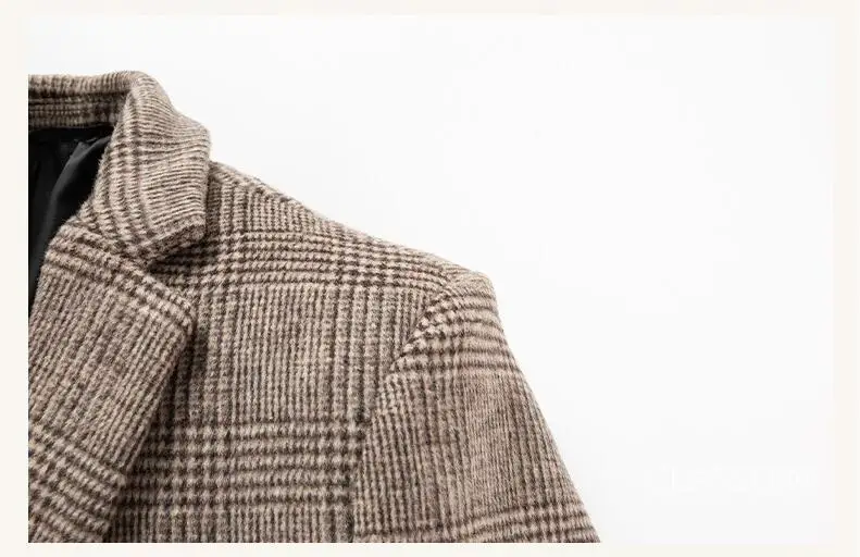 Men Cashmere Wool Blends Long Winter Jackets Trench Coats High Quality Winter Coats Male Business Casual Wool Trench Coats 4XL