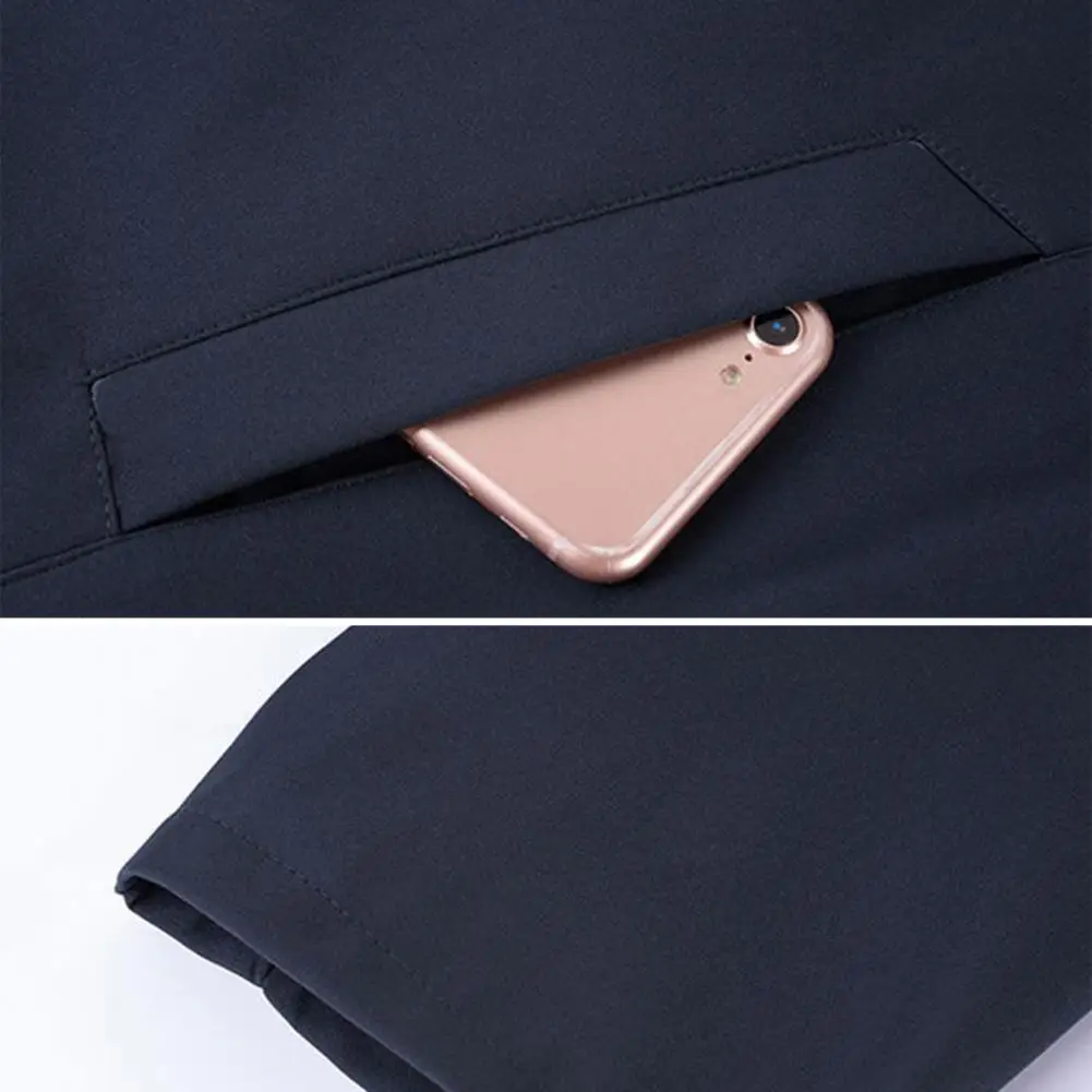 Men Jacket Elegant Mid-aged Men's Lapel Jacket with Zipper Closure Pockets for Formal Business or Casual Wear in Spring Fall