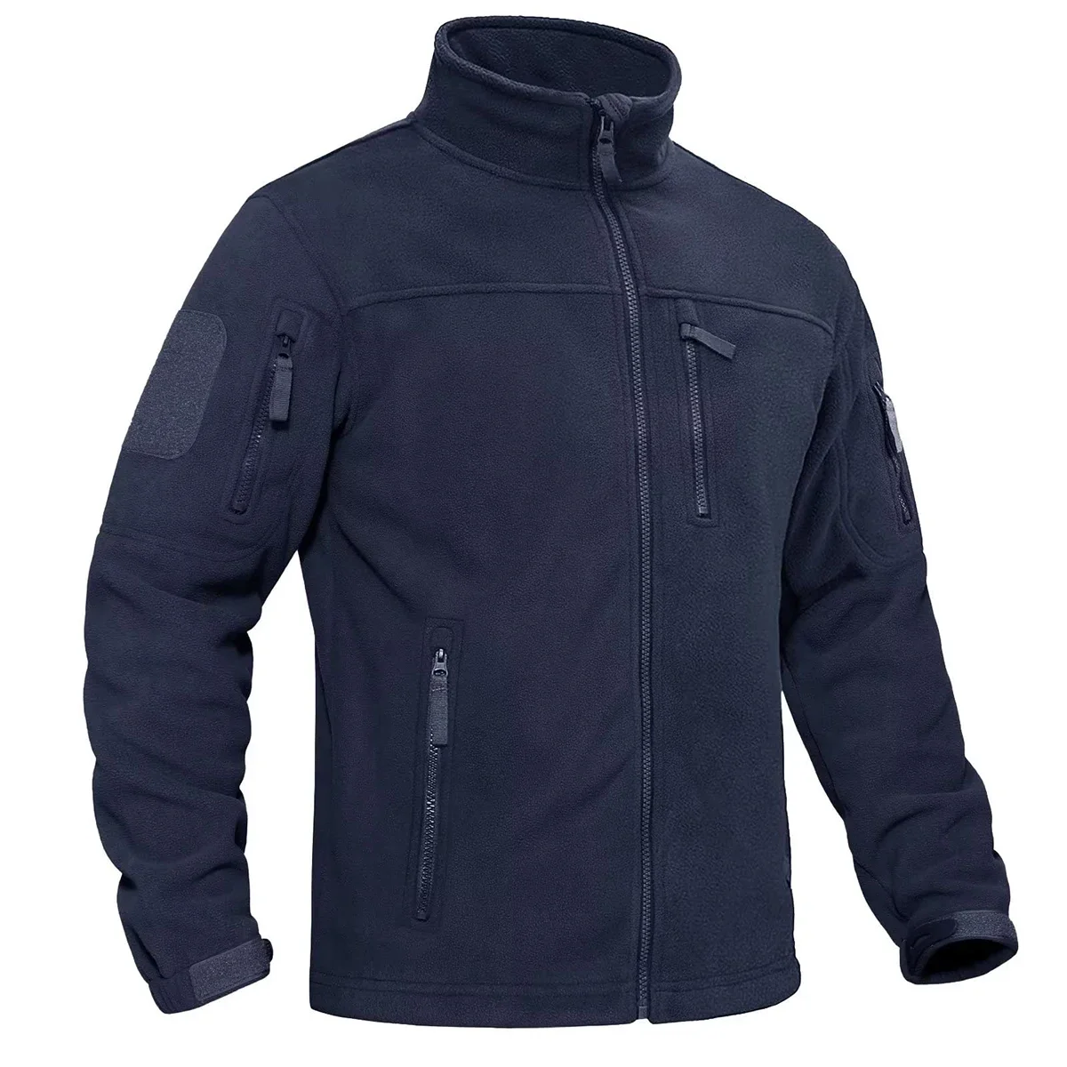 Men's Fleece Jacket Soft Warmth Windproof Full Zip Up Coat Multiple Zipper Pockets Hiking Working Outdoors Windbreaker