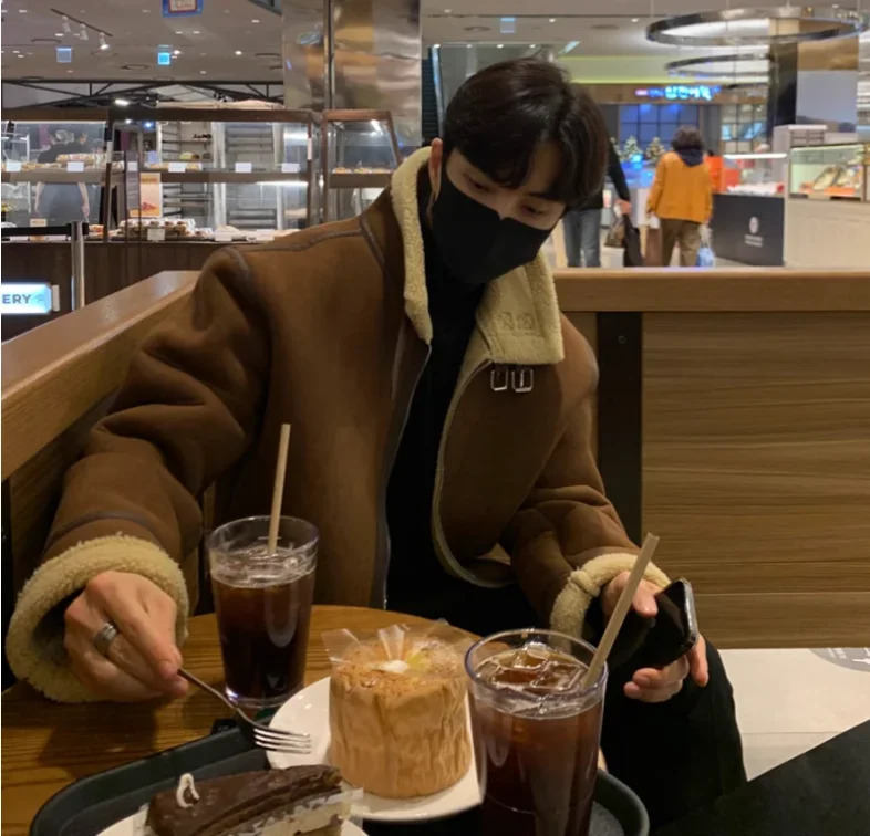 Korean Leather Coat Men's Warm Fashion Casual Thicken Lamb Wool Jacket Men Loose Thick Lamb Wool Cotton Coats Men's Clothe M-2XL