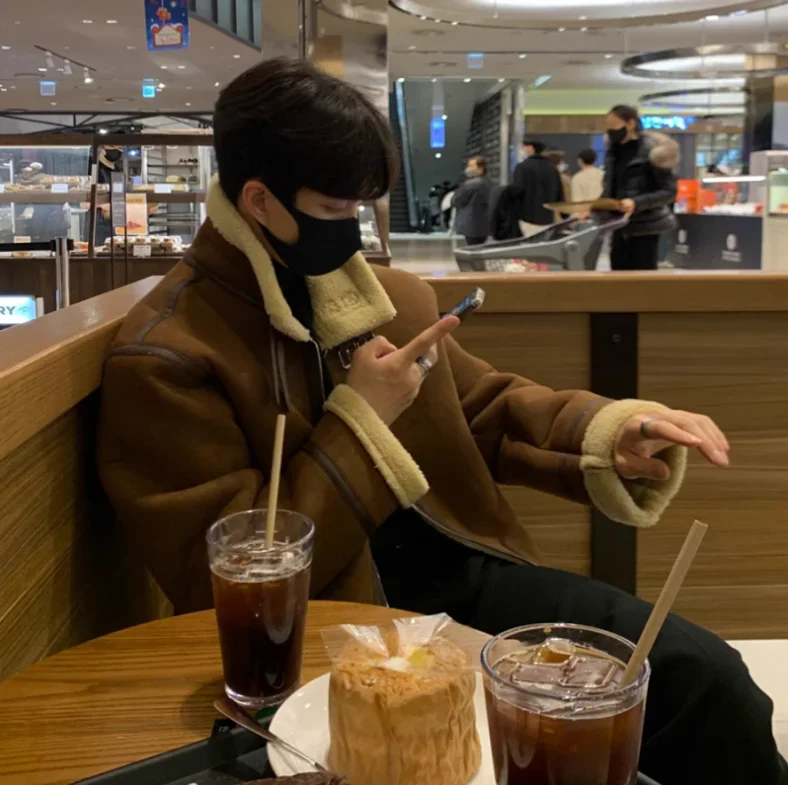 Korean Leather Coat Men's Warm Fashion Casual Thicken Lamb Wool Jacket Men Loose Thick Lamb Wool Cotton Coats Men's Clothe M-2XL