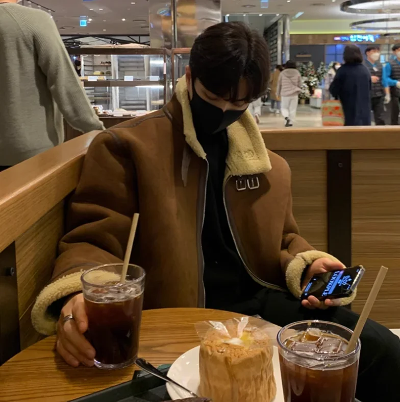 Korean Leather Coat Men's Warm Fashion Casual Thicken Lamb Wool Jacket Men Loose Thick Lamb Wool Cotton Coats Men's Clothe M-2XL