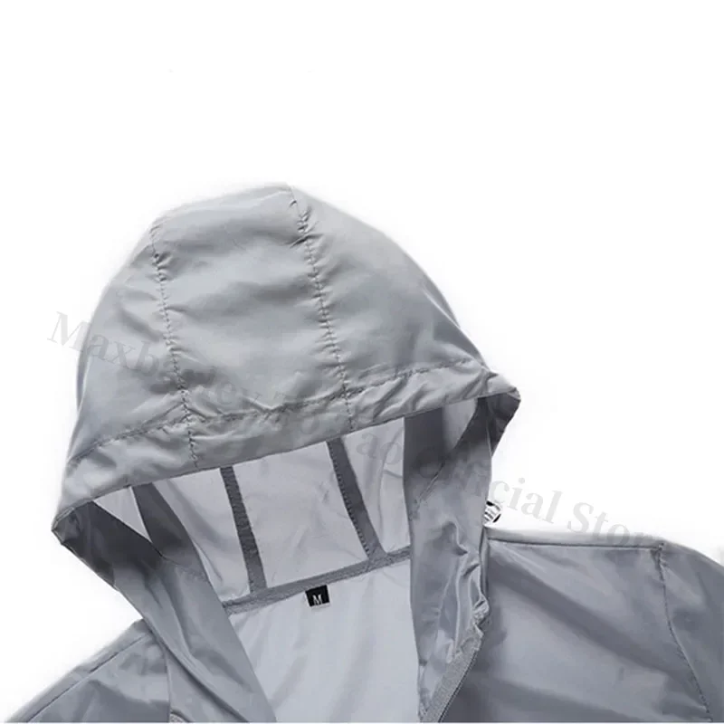 Summer Sun Protection Clothing Men's Casual Waterproof Quick-drying Bicycle Hooded Jacket Plus Size Hiking Thin Skin windbreaker