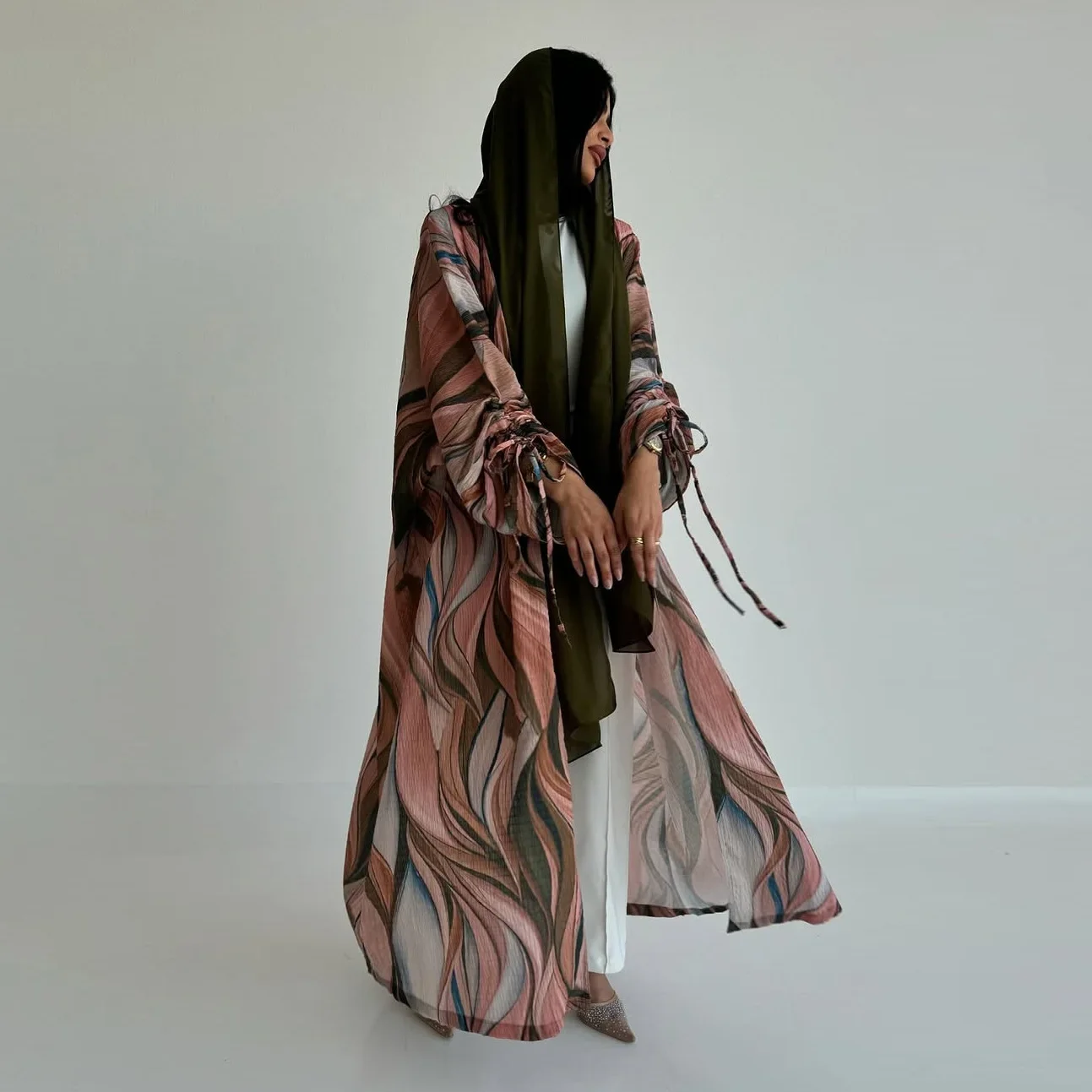 Eid Print Abaya Women Dress Muslim Cardigan String Sleeve Vestidos Largos Party Jalabiya Ramadan Kaftan Arab Long Robe 2025 Eid Print Abaya Women Dress Muslim Cardigan String Sleeve Vestidos Largos Party Jalabiya Ramadan Kaftan Arab Long Robe 2025