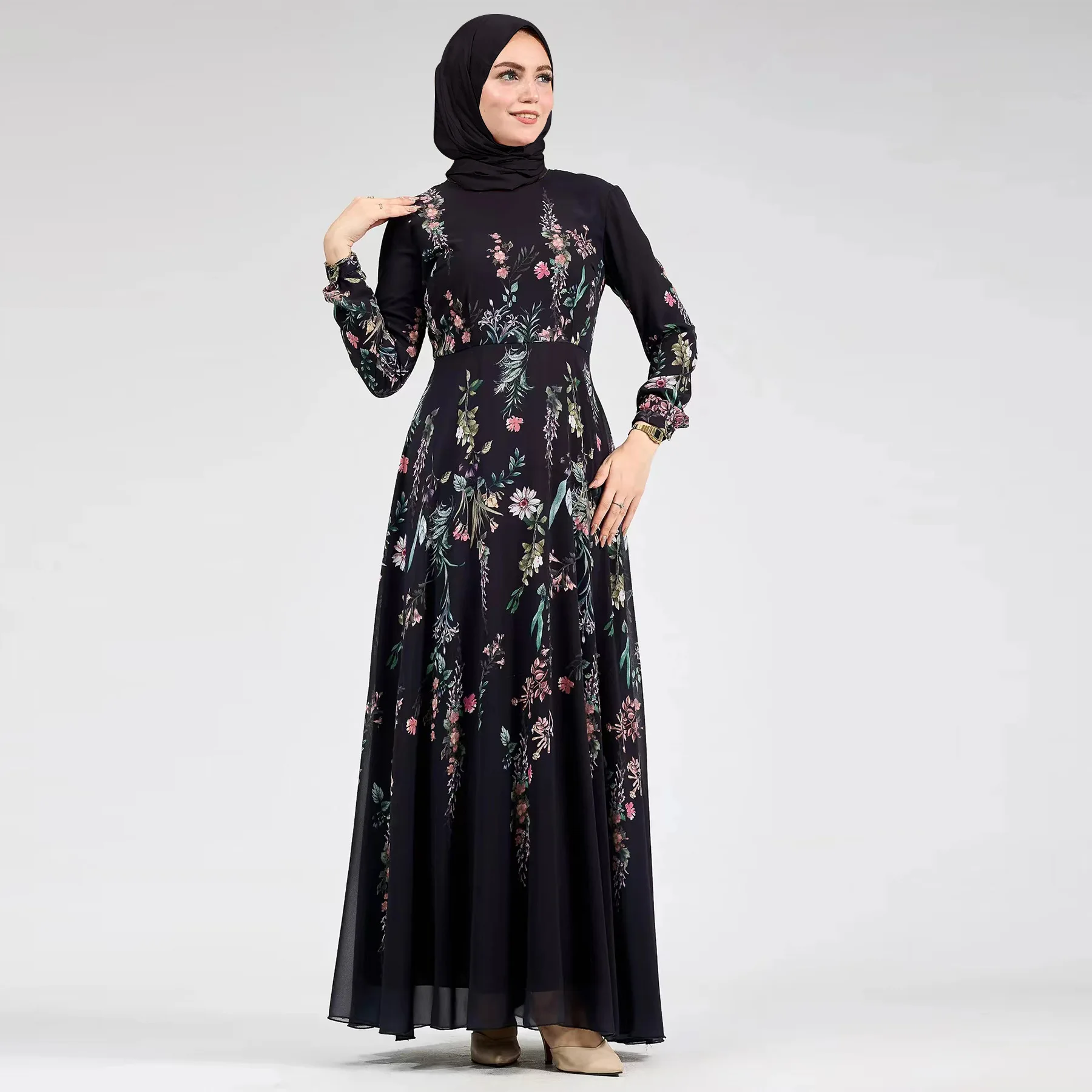 Ramadan Eid printed Fashion Abaya Muslim Dress female Islamic Kaftan Robe Musulman Abaya With Belt wy2289 Ramadan Eid printed Fashion Abaya Muslim Dress female Islamic Kaftan Robe Musulman Abaya With Belt wy2289