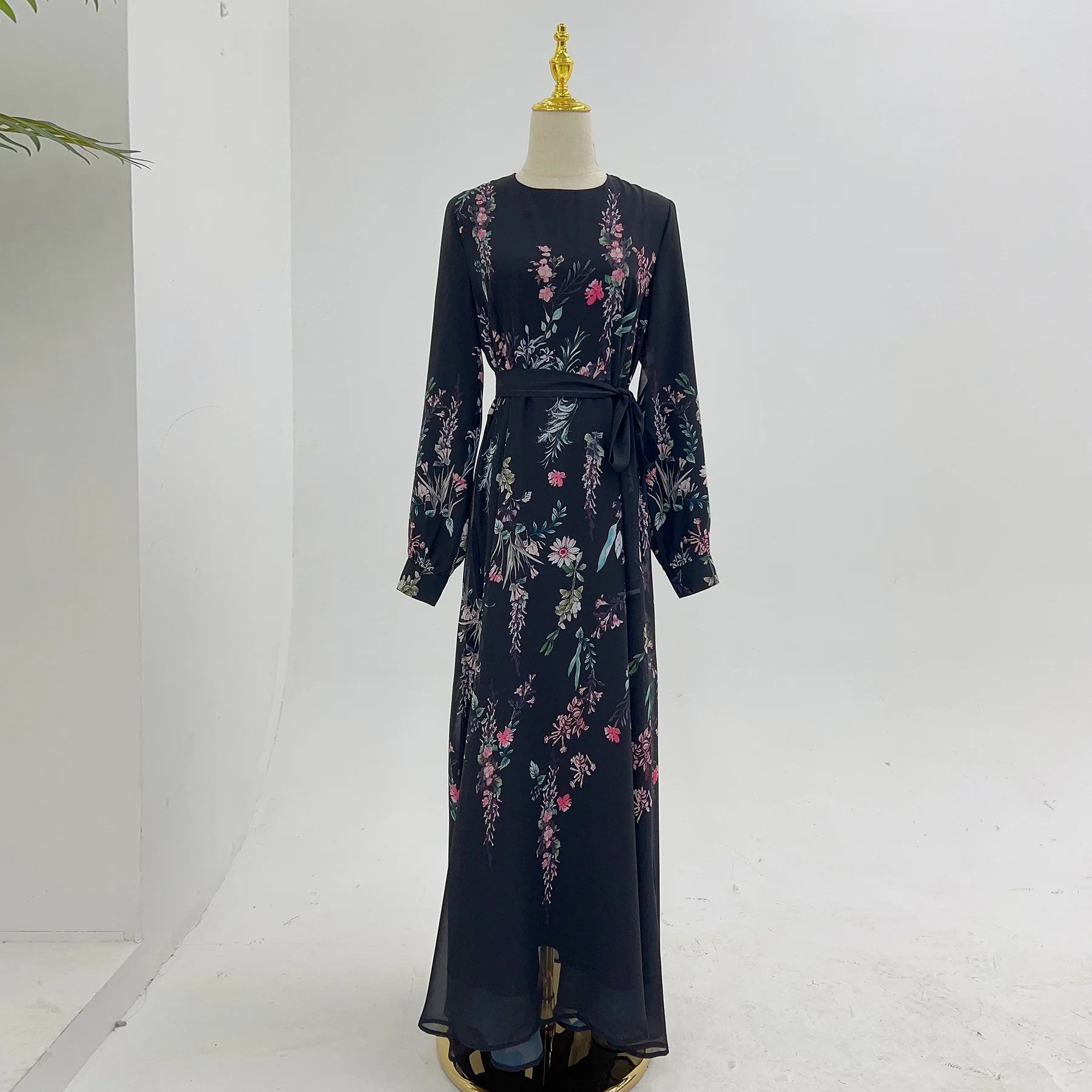 Ramadan Eid printed Fashion Abaya Muslim Dress female Islamic Kaftan Robe Musulman Abaya With Belt wy2289 Ramadan Eid printed Fashion Abaya Muslim Dress female Islamic Kaftan Robe Musulman Abaya With Belt wy2289