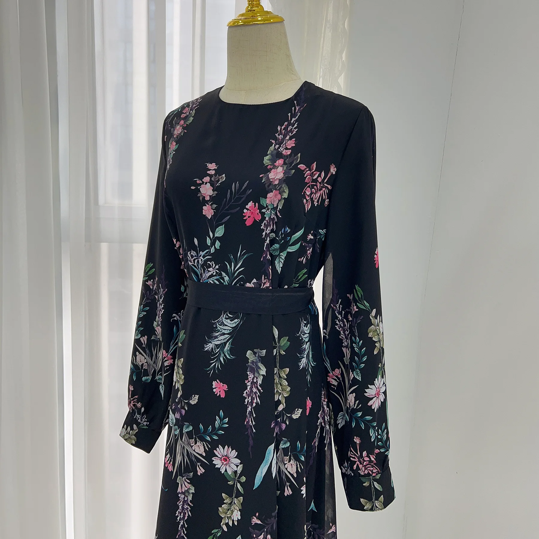 Ramadan Eid printed Fashion Abaya Muslim Dress female Islamic Kaftan Robe Musulman Abaya With Belt wy2289 Ramadan Eid printed Fashion Abaya Muslim Dress female Islamic Kaftan Robe Musulman Abaya With Belt wy2289