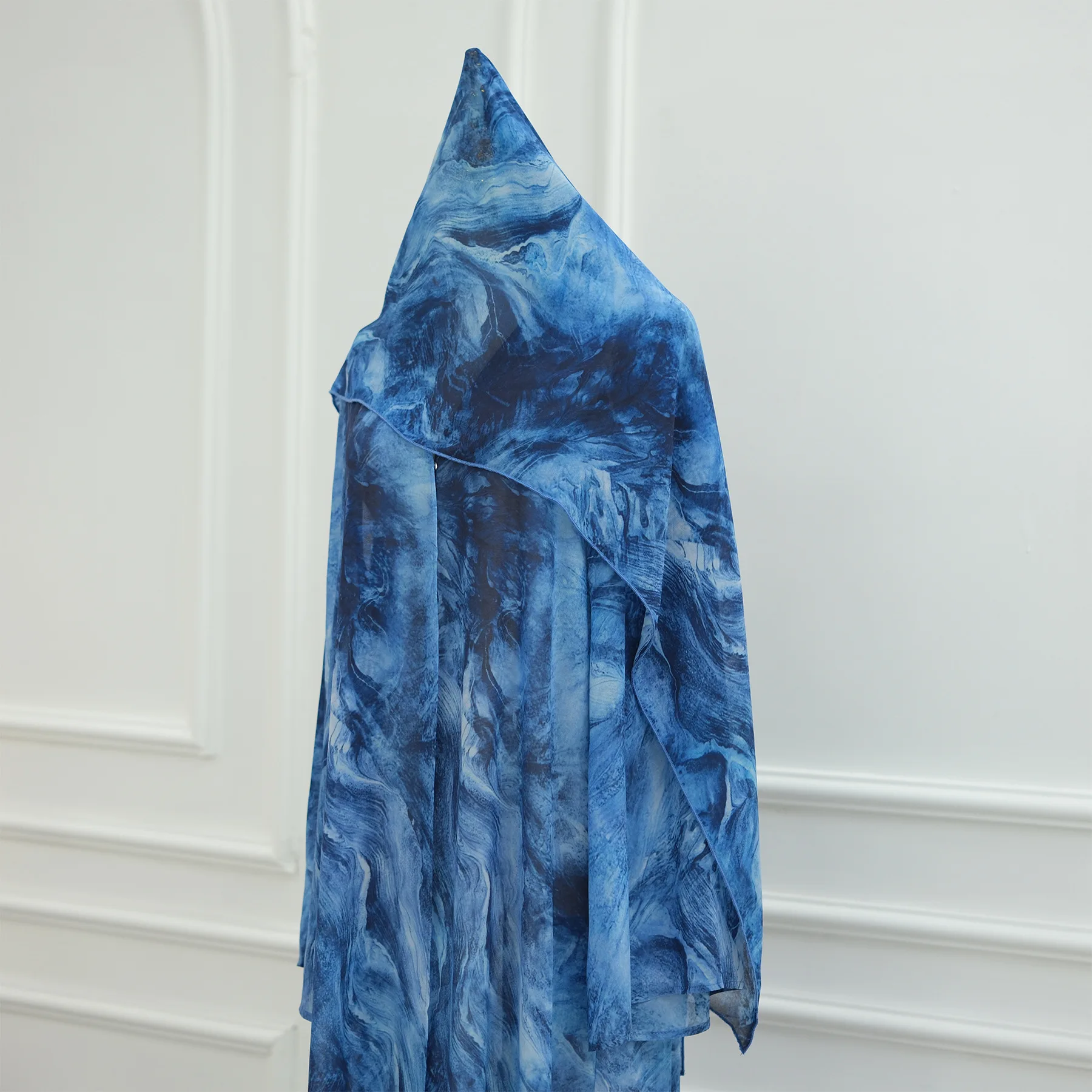 UNI Middle Eastern Tie Dye Loose Abaya Full Sleeve Open Front Abayas Turkey Kaftan Arabian Maxi Dresses Women Jilbabs With Hijab