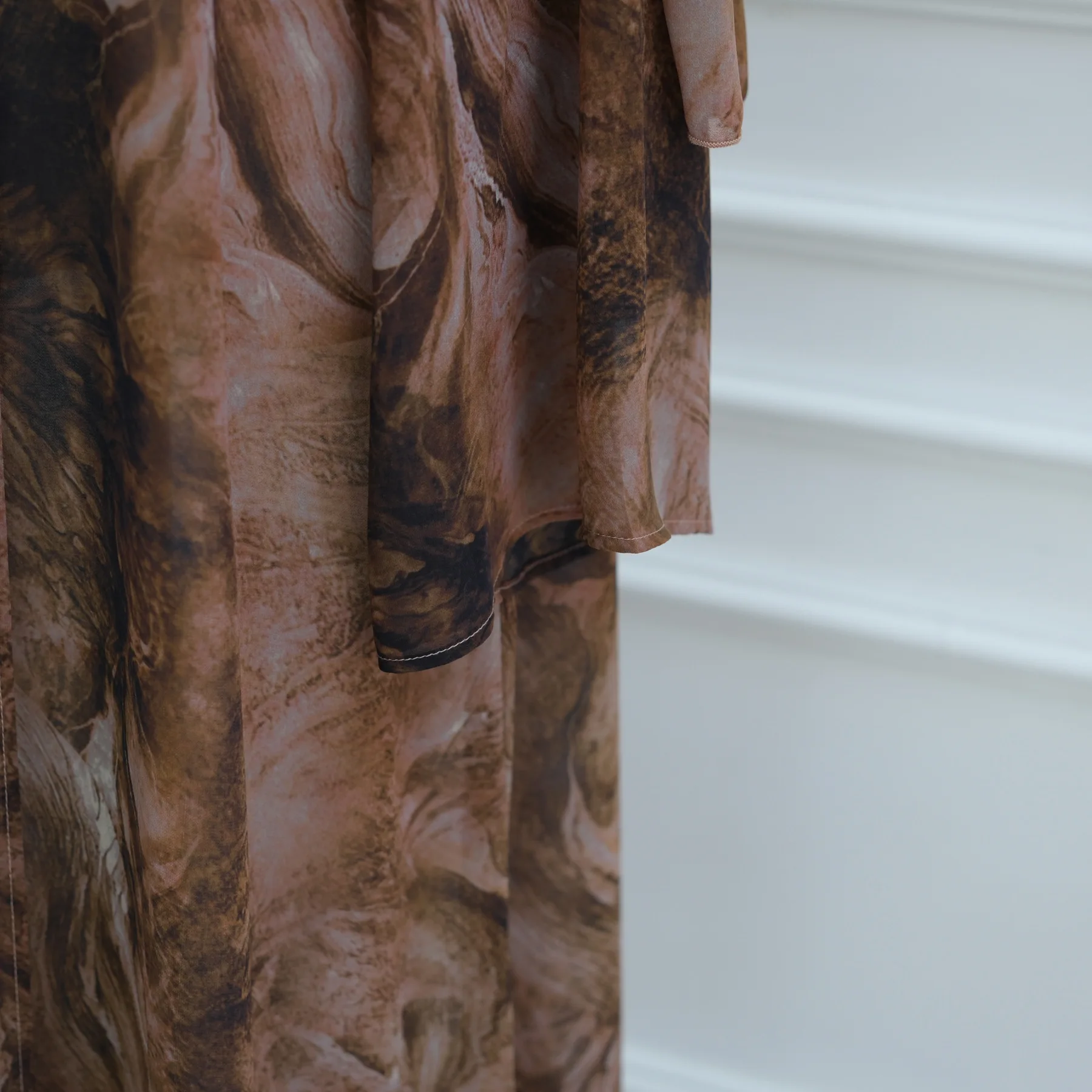 UNI Middle Eastern Tie Dye Loose Abaya Full Sleeve Open Front Abayas Turkey Kaftan Arabian Maxi Dresses Women Jilbabs With Hijab