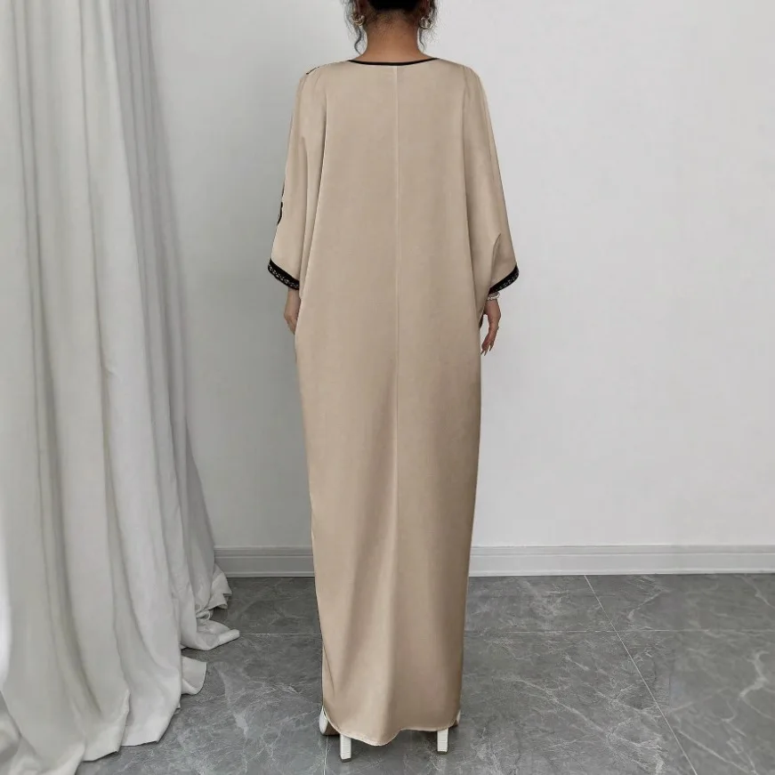 Eid Women Dress Muslim Abaya V Neck Loose Robe Party Jalabiya Ramadan Long Dresses  Vestidos Largos Kaftan Arab Morocco Kaftan