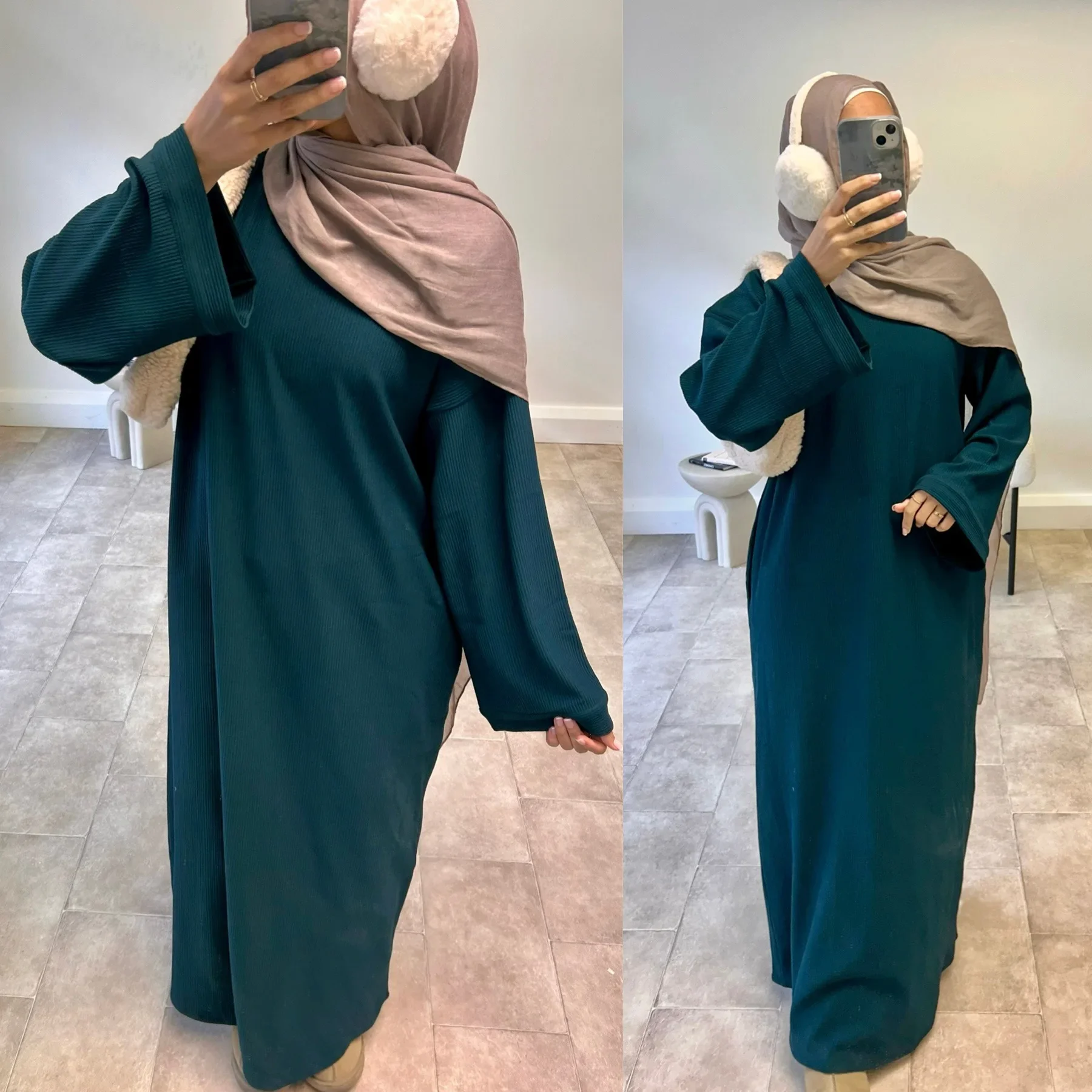 Eid Muslim Abaya for Women Corduroy Dress 2025 Ramadan Dresses Jalabiya Morocco Arab Long Robe Dubai Kaftan Islam Vestidos Largo