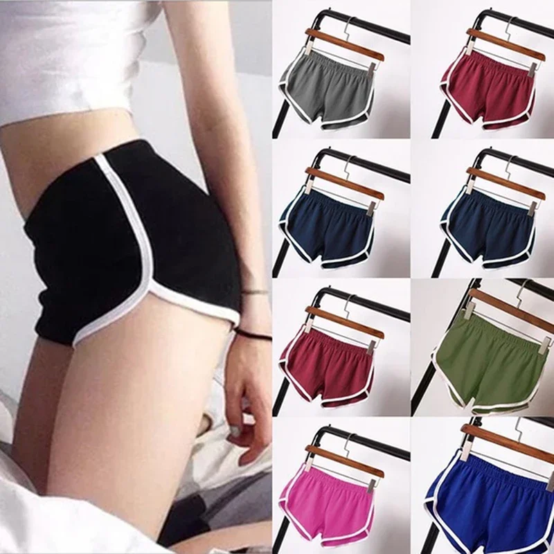 Sports Shorts Women Summer 2024 New Candy Color Anti Emptied Skinny Shorts Casual Lady Elastic Waist Beach Short Pants