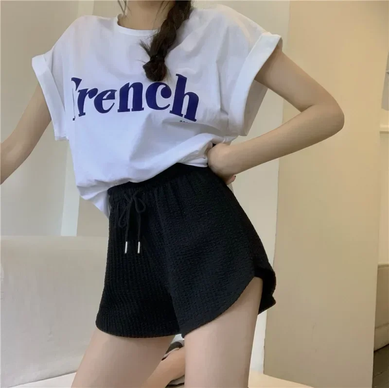 Women Gym Fitness Running Shorts Women's Thin Style Loose Casual Large Size Wide Leg High Waist A-word Sports Hot Pants Women Gym Fitness Running Shorts Women's Thin Style Loose Casual Large Size Wide Leg High Waist A-word Sports Hot Pants