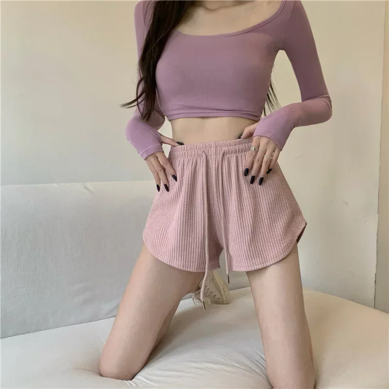 Women Gym Fitness Running Shorts Women's Thin Style Loose Casual Large Size Wide Leg High Waist A-word Sports Hot Pants Women Gym Fitness Running Shorts Women's Thin Style Loose Casual Large Size Wide Leg High Waist A-word Sports Hot Pants