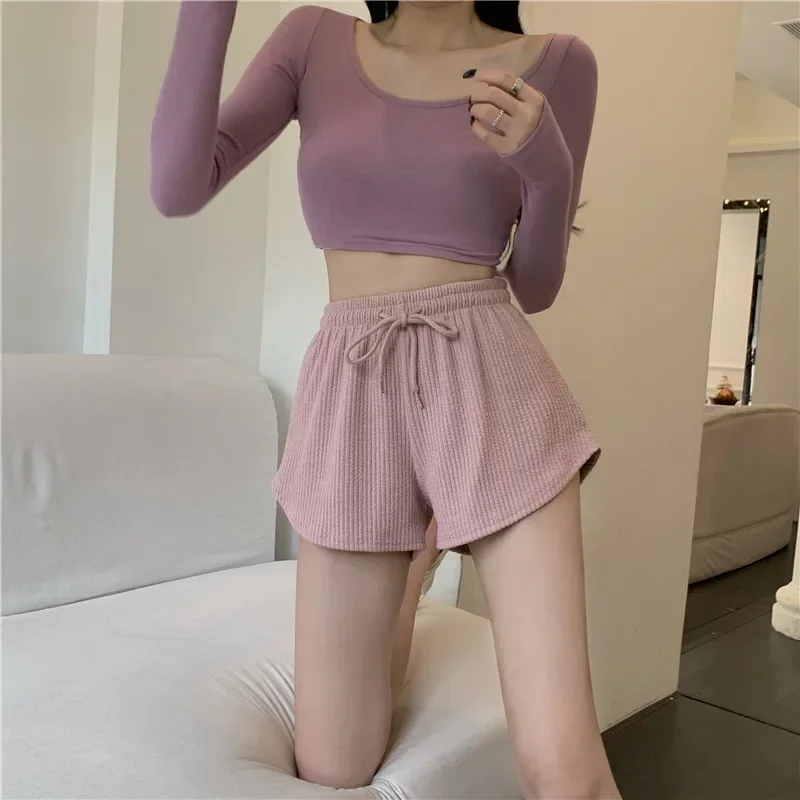 Women Gym Fitness Running Shorts Women's Thin Style Loose Casual Large Size Wide Leg High Waist A-word Sports Hot Pants Women Gym Fitness Running Shorts Women's Thin Style Loose Casual Large Size Wide Leg High Waist A-word Sports Hot Pants