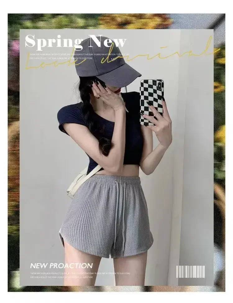 Women Gym Fitness Running Shorts Women's Thin Style Loose Casual Large Size Wide Leg High Waist A-word Sports Hot Pants