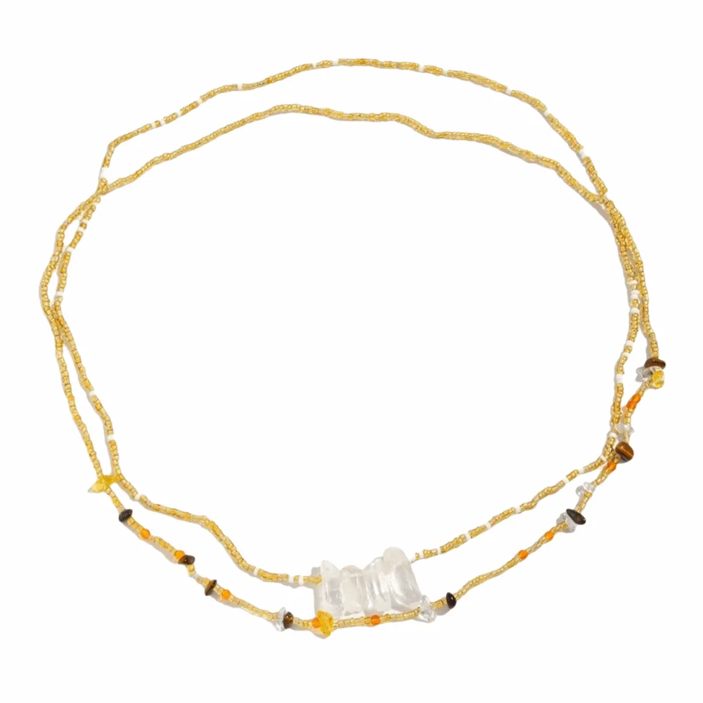 Elegant Design Imitation Pearl Waist Beads Pearl Imitation Summer Style Bikini Belt Chain Link Tassel Detail Body Jewelry