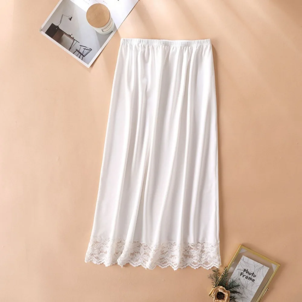 Mesh Flower Women's Lace Long Petticoat A-line Inside Take Half Slips Dress for Women Anti-glare Mid Length