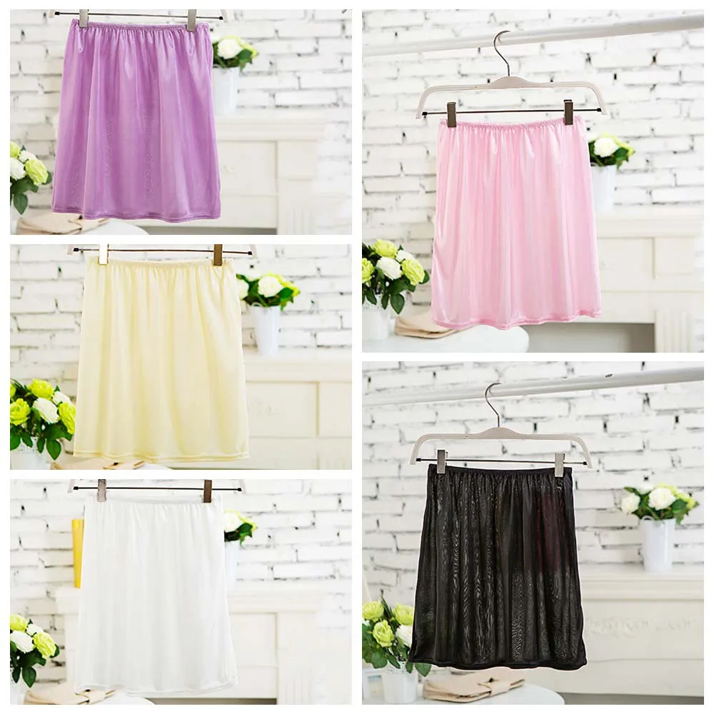 Short Length Women Dress Underskirt Slips 40cm Skirt Accessories Half Slips Petticoat Vestidos Thin Skirt Basic Underdress