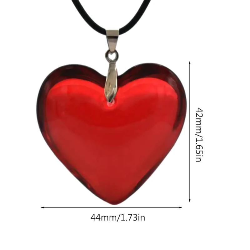 Heart Shape Necklace Crystal Pendants Clavicle Chain Necklace Fashion Jewelry Glass Charm Necklace for Couple Women Girl
