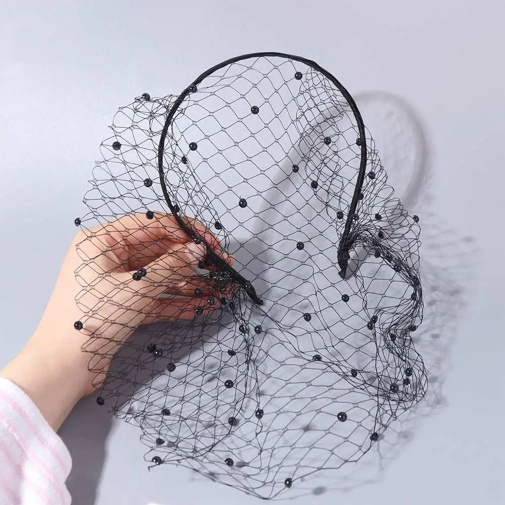 New French Style Bride Veils Satin Bow Elegant Bridal Headwear Fairy White Wedding Headband Face Cover