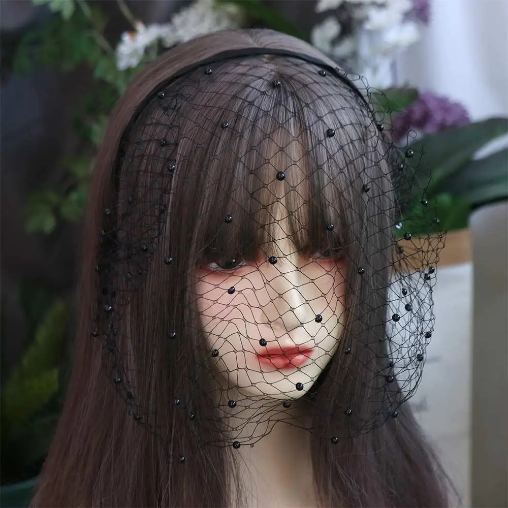 New French Style Bride Veils Satin Bow Elegant Bridal Headwear Fairy White Wedding Headband Face Cover