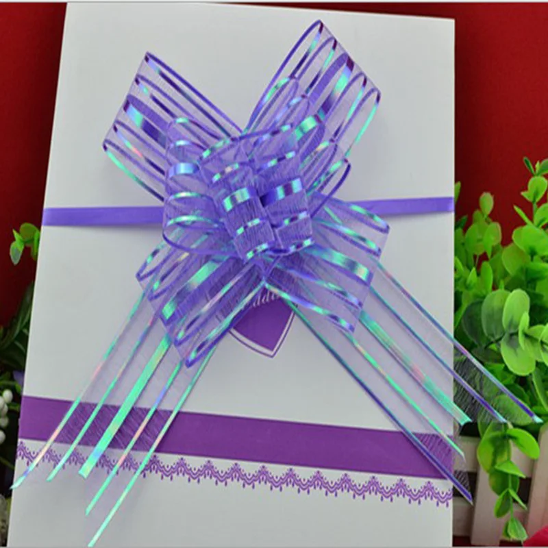10PCS Bow Pull Flower Colorful Ribbons Flower Wrappers For Wedding Events Birthday Decoration Wedding Car Christmas Gifts Decor