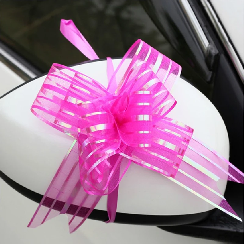 10PCS Bow Pull Flower Colorful Ribbons Flower Wrappers For Wedding Events Birthday Decoration Wedding Car Christmas Gifts Decor