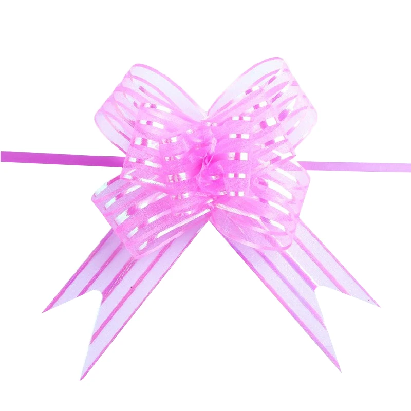 10PCS Bow Pull Flower Colorful Ribbons Flower Wrappers For Wedding Events Birthday Decoration Wedding Car Christmas Gifts Decor