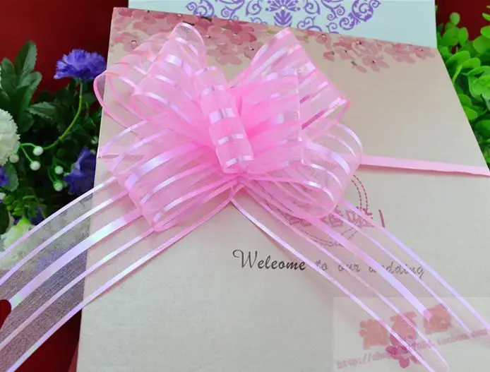 10PCS Bow Pull Flower Colorful Ribbons Flower Wrappers For Wedding Events Birthday Decoration Wedding Car Christmas Gifts Decor