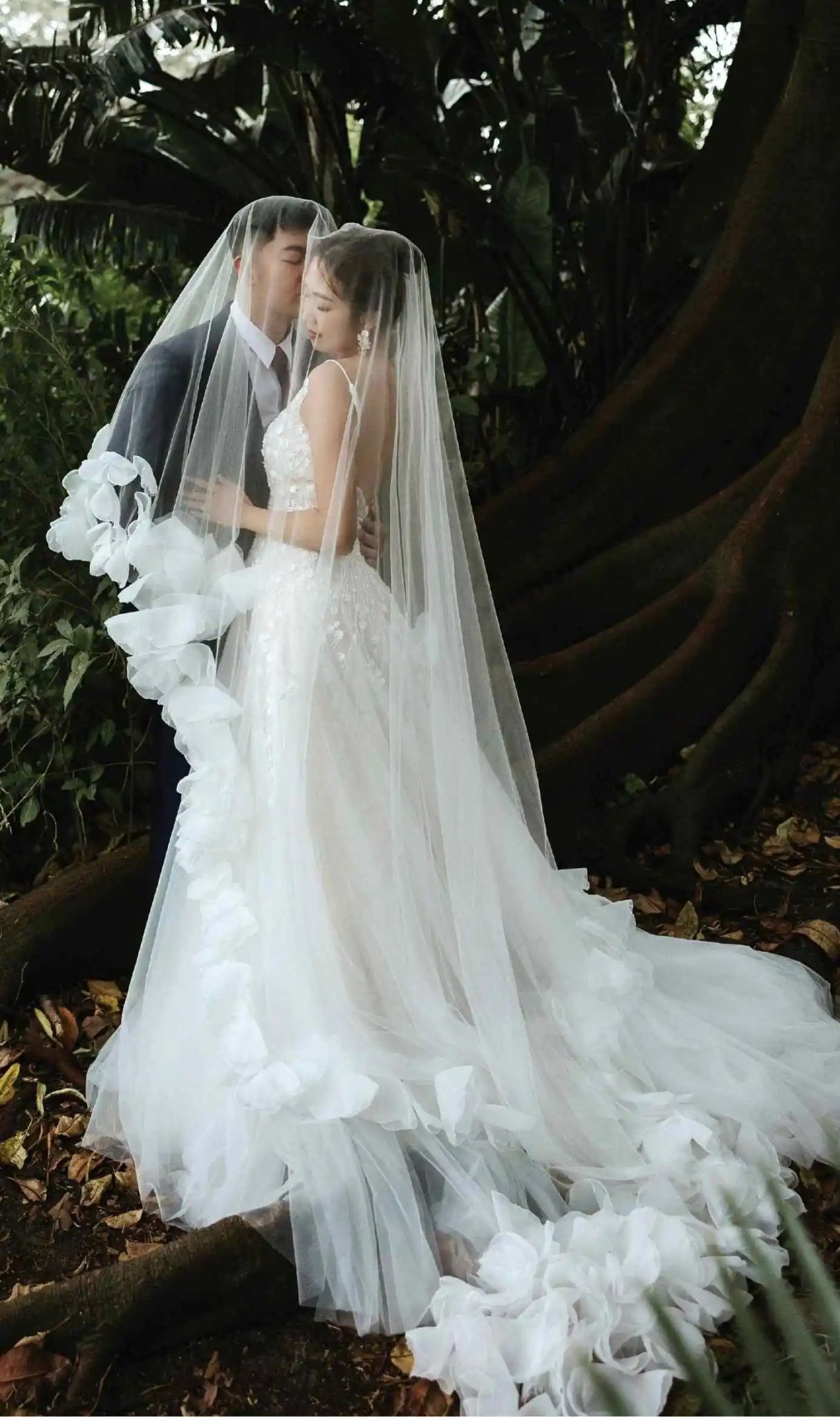 Customized Bridal Wedding Veil 3M Long Cathedral Petal Edge Two Layer Soft Tulle Trailing Veil With Comb Wedding Accessories