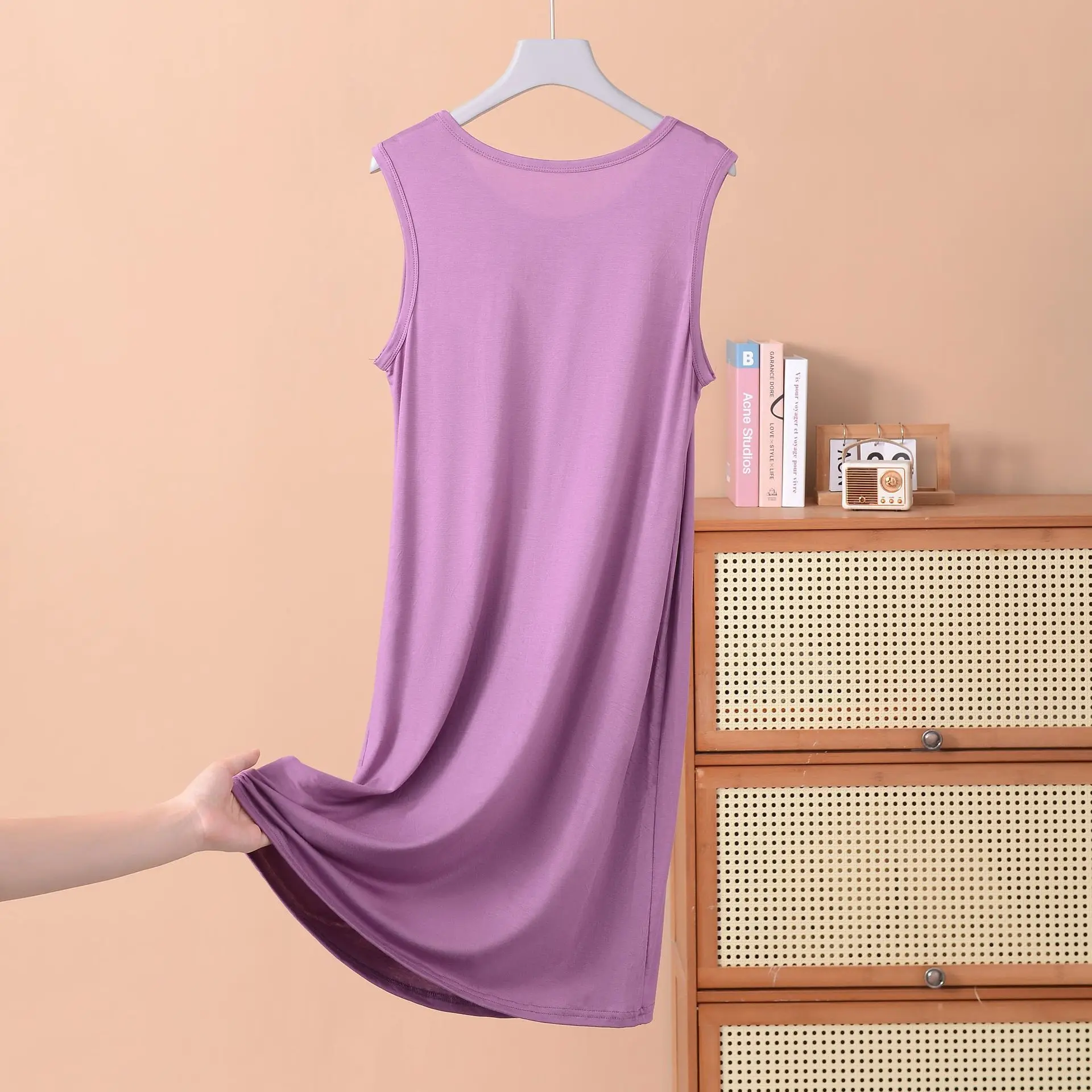 Plus size XL to 8XL Modal tank dress summer women's homewear dresses comfort sleepdress large size all match