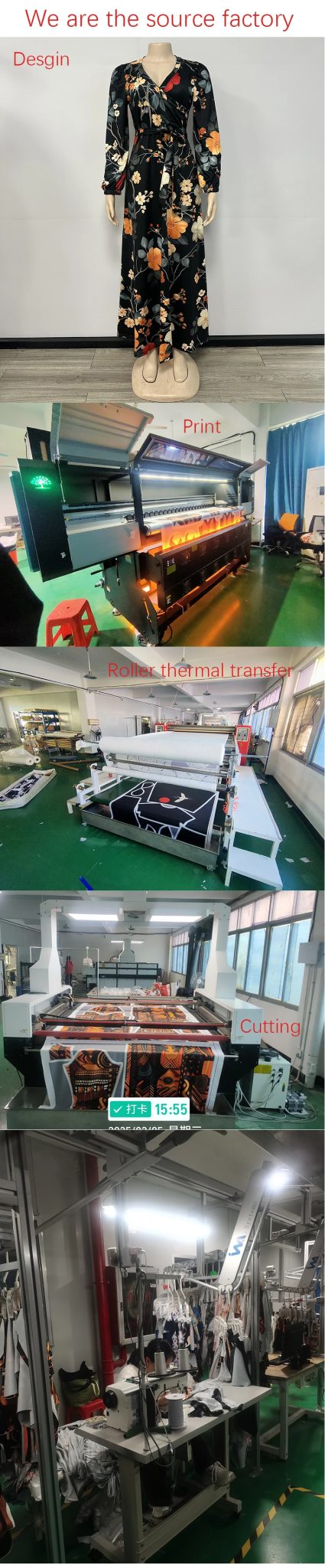 Plus size dress for curvy women Floral V-neck 3/4 sleeve A-line skirt with belt