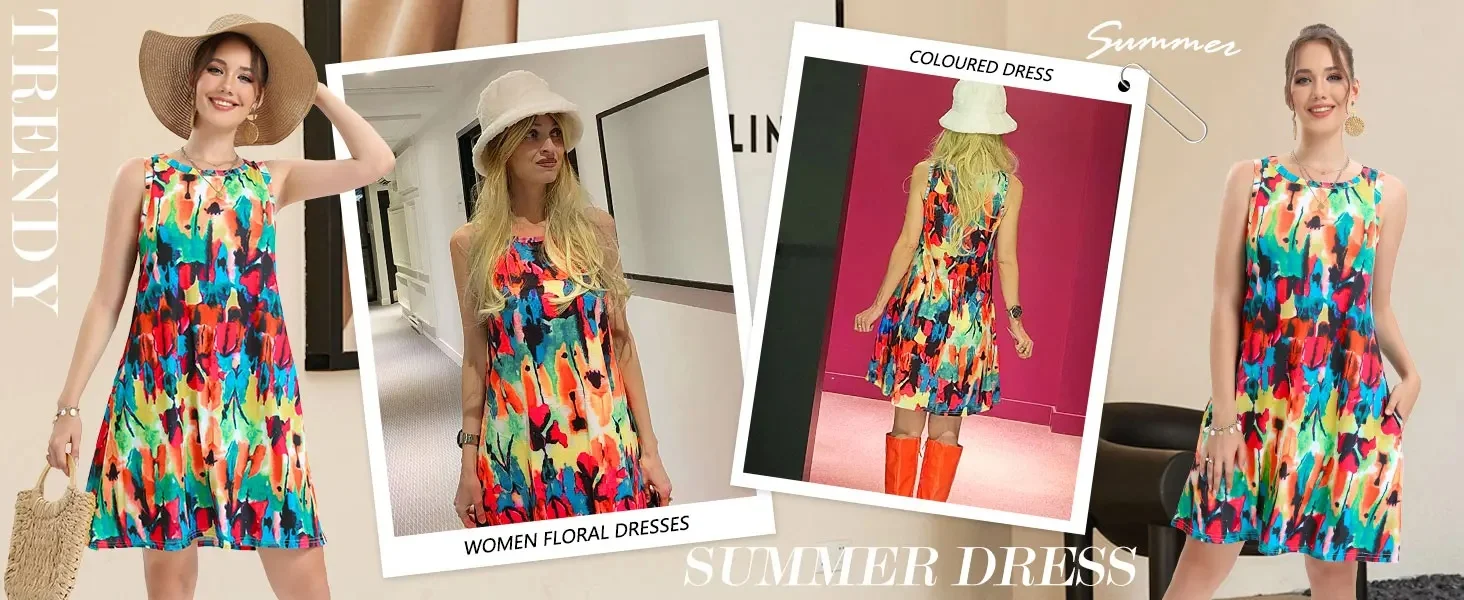 Bohemian Print New Casual Sleeveless Long Women's Round Neck Dress Retro Dress Sweetheart Rustic Country Sleeveless Dress Bohemian Print New Casual Sleeveless Long Women's Round Neck Dress Retro Dress Sweetheart Rustic Country Sleeveless Dress