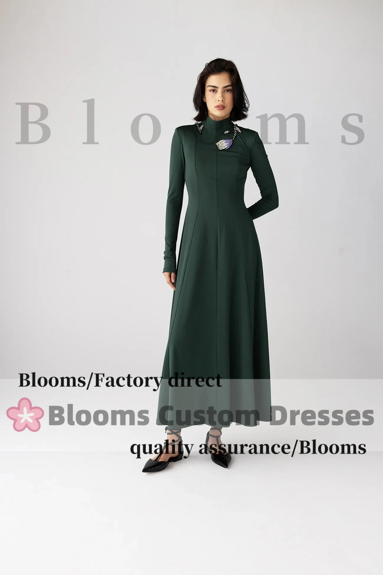 Customized Exquisite Beadings Rose Long Sleeves Evening Dresses 2025 Women Wedding Elegant Party Dress A-Line Prom Gown