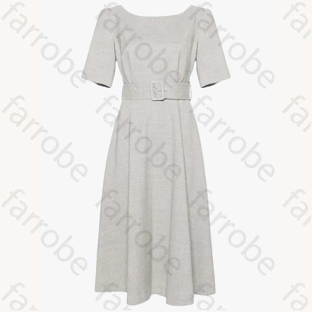 Customized Sexy Elegant Flares Belted Midi Dress A-Line Evening Dresses Formal Exquisite High Quality Prom Party Gowns for Women