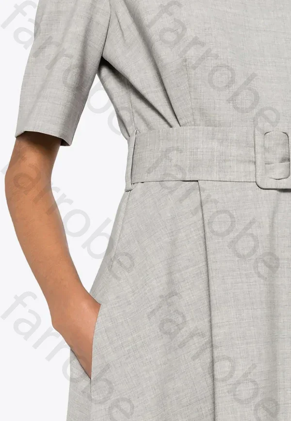 Customized Sexy Elegant Flares Belted Midi Dress A-Line Evening Dresses Formal Exquisite High Quality Prom Party Gowns for Women