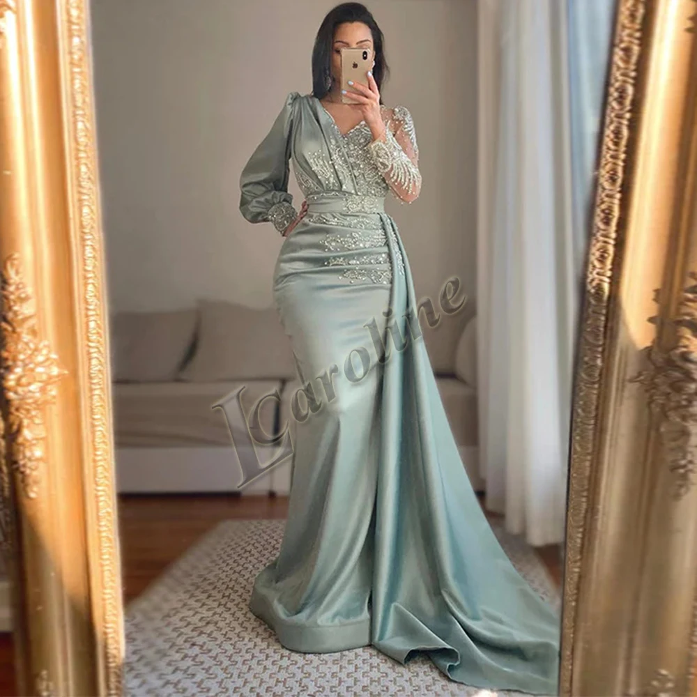 Caroline Glamorous Mermaid Prom Dresses For Women Sweetheart Beadings Wedding Party Gown Dubai Vestido De Formatura Customized