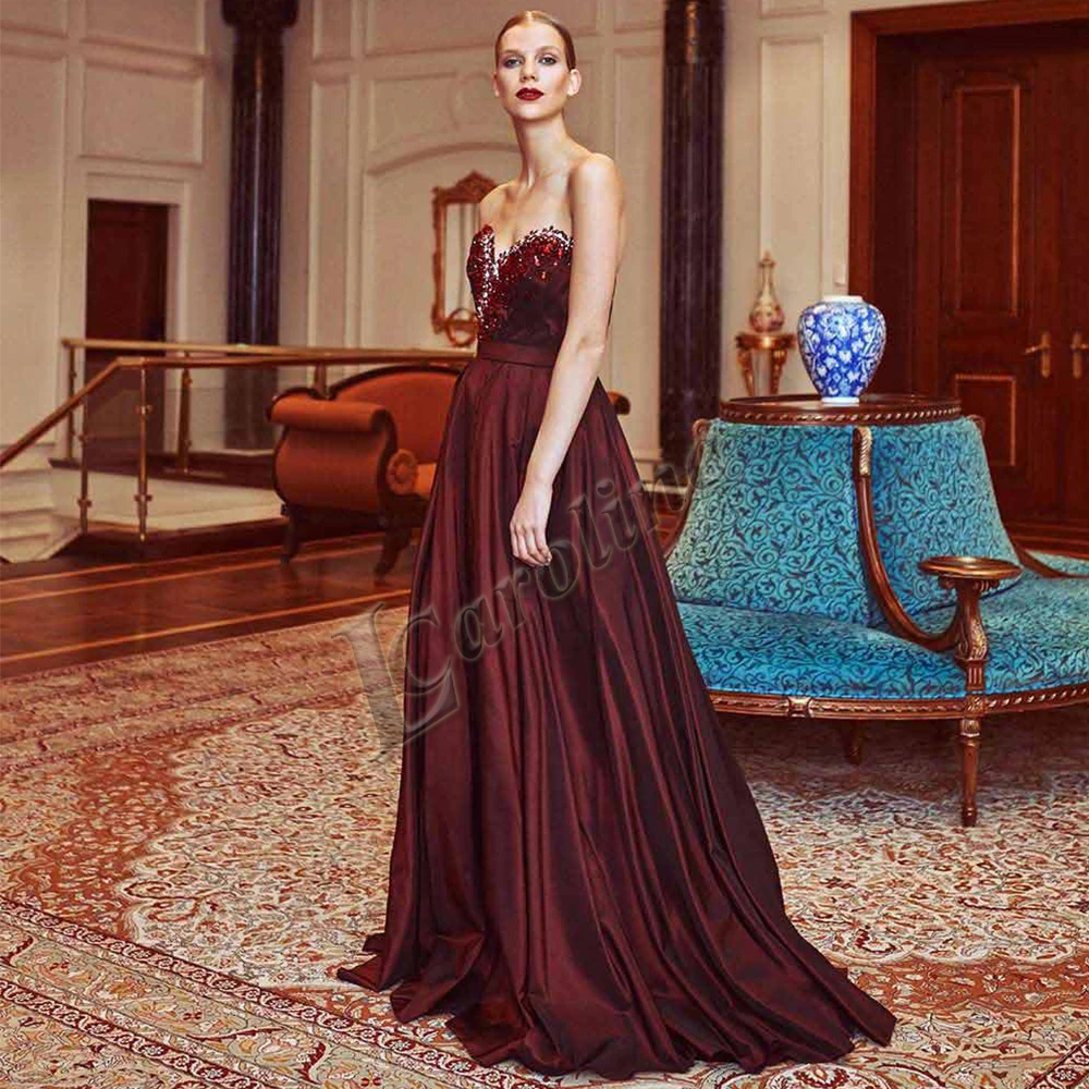 Caroline Glamorous Mermaid Prom Dresses For Women Sweetheart Beadings Wedding Party Gown Dubai Vestido De Formatura Customized