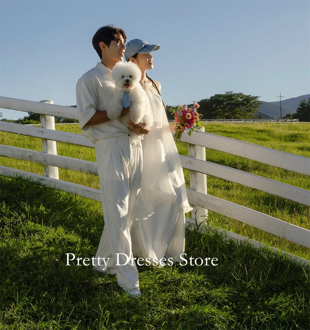 Halter Neck Korea Style Garden Customized Wedding Dresses A-Line  프롬드레스 Sleeveless Organza Layered Bride Growns Party Women