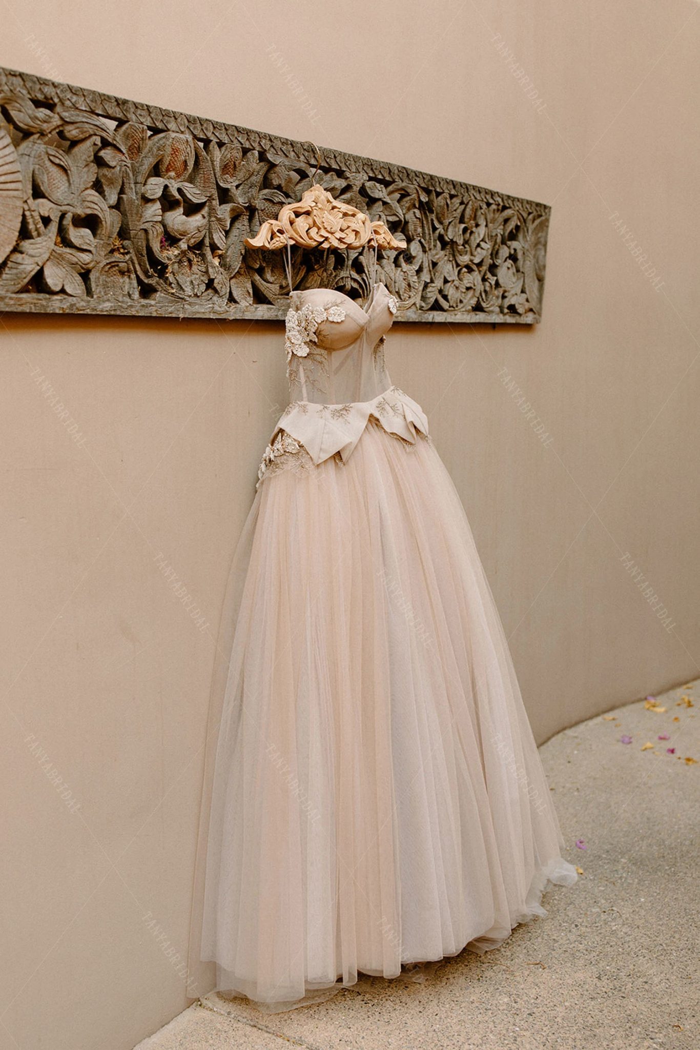 Blush Champagne Princess Wedding Dresses Sweetheart Romantic Tulle Bridal Gowns Boho Vestido De noivas  ZW456